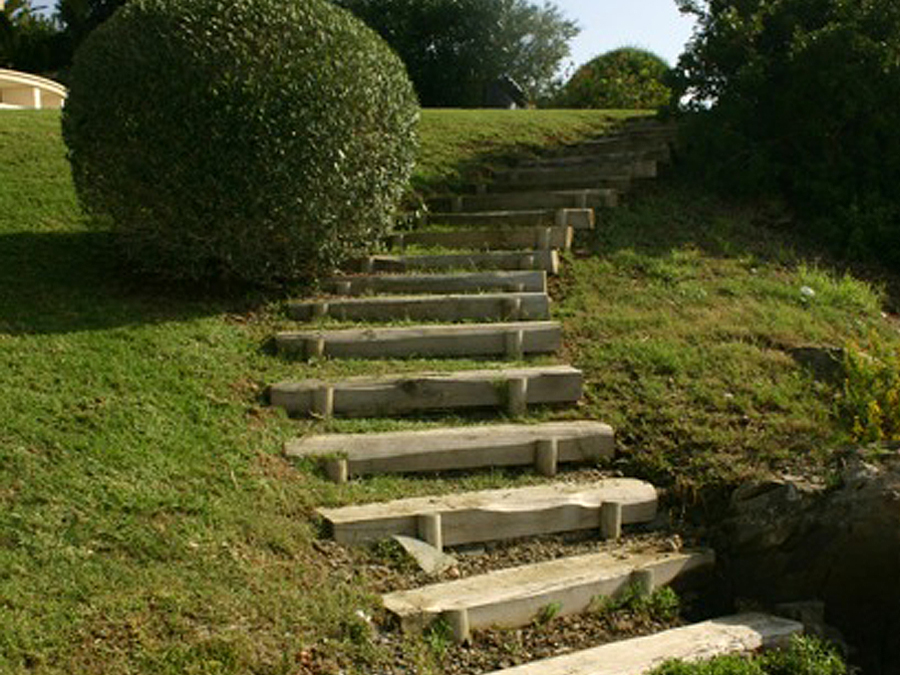 Steps cut out of hillside
